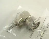 82-64-RFX Amphenol Adapter to N-Male Right Angle Cube Gold Contacts Nickle Finish New In Bag. UG27 Type 