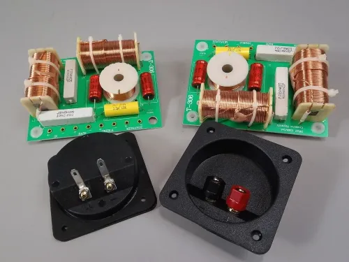 3 way Crossover Pair High Power 1000W RMS 8 Ohm 12 dB & Square Frame Terminal Cup