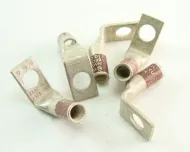 Burndy P/N: YA2C-L4  AWG #2 Lug 1-Hole 3/8" Stud 90deg Brown Terminal